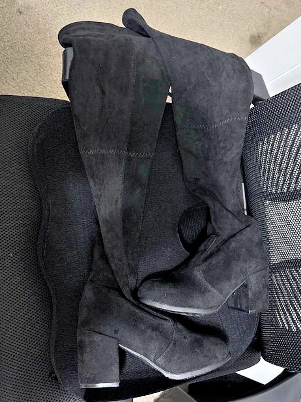 Over-the-Knee Boot Black Heeled Boots